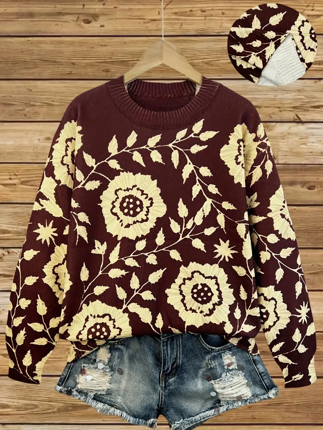 Amélie – Pull Élégant à Motif Floral