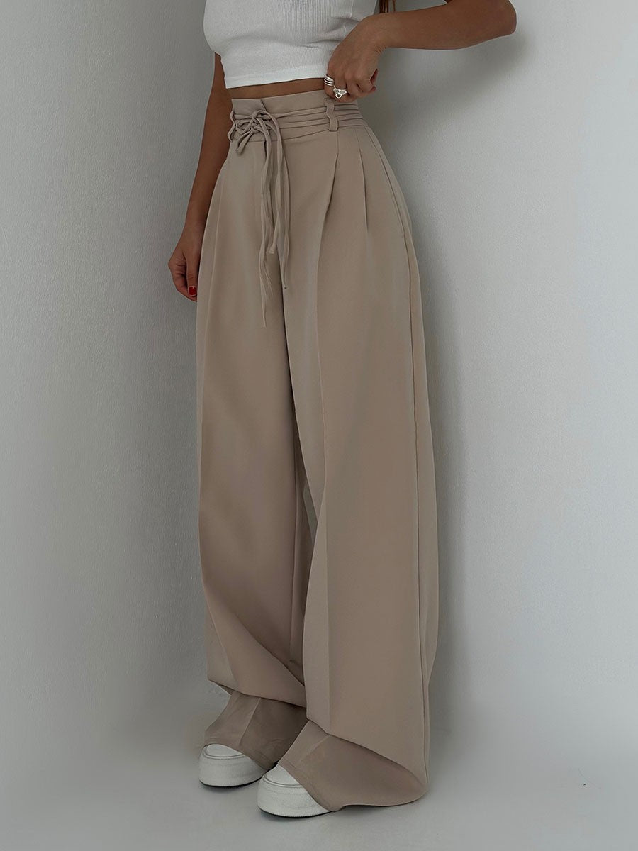 STEFANIA | Pantalon Taille Haute à Jambes Larges