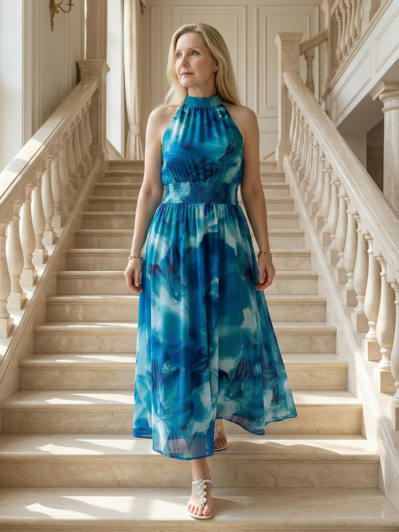 Martyna | Robe Midi à Col Halter