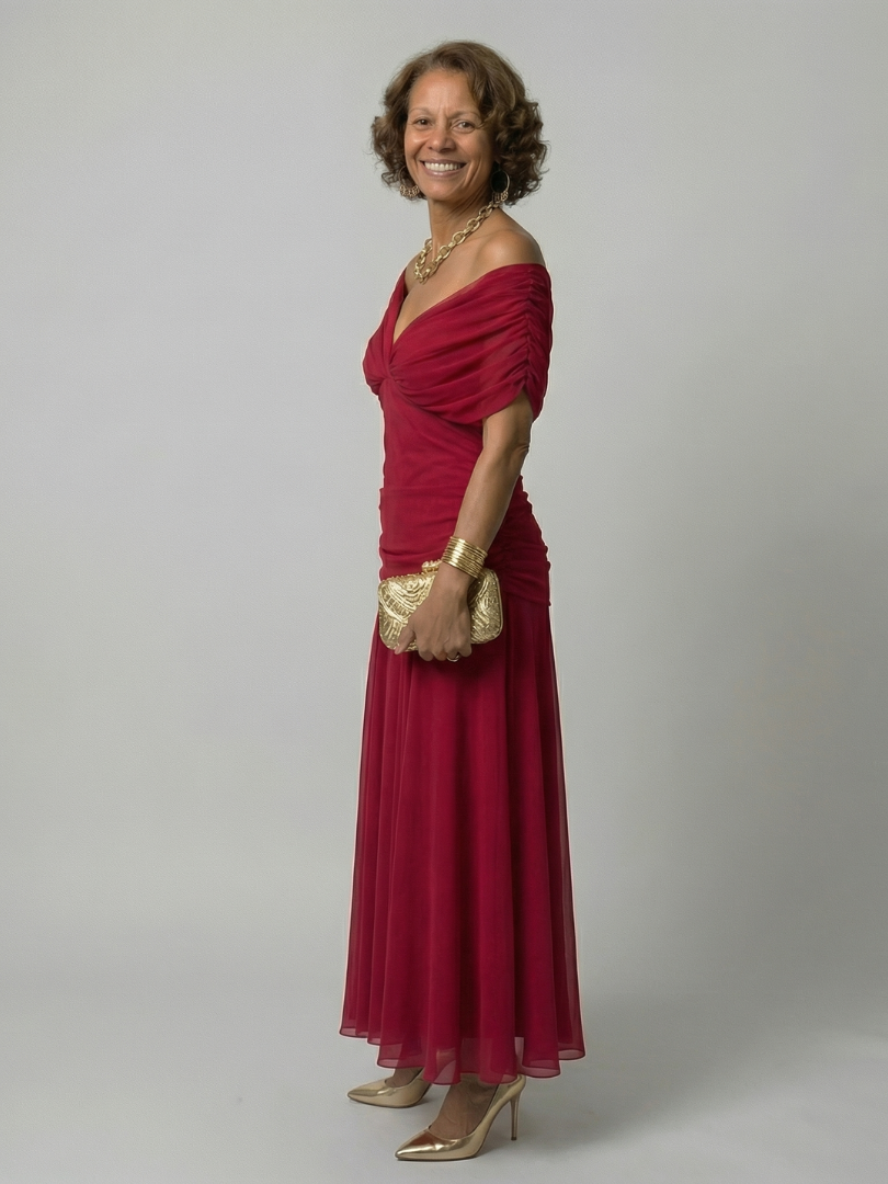 Żaneta | Robe midi à épaules dénudées