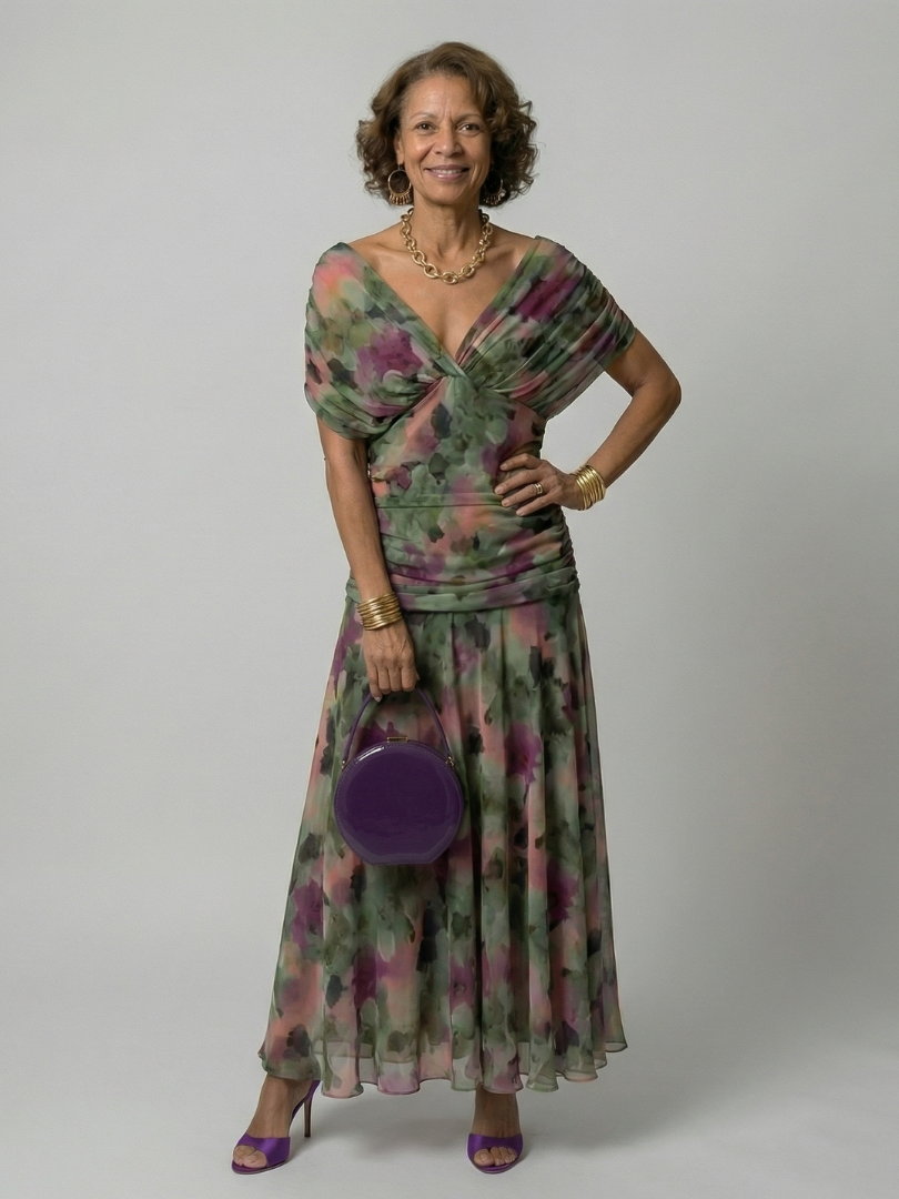 Żaneta | Robe midi à épaules dénudées