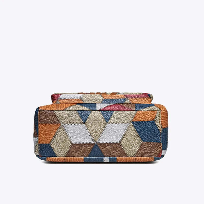 Sylwana – Elegante patchworktas van hoogwaardig veganistisch leer