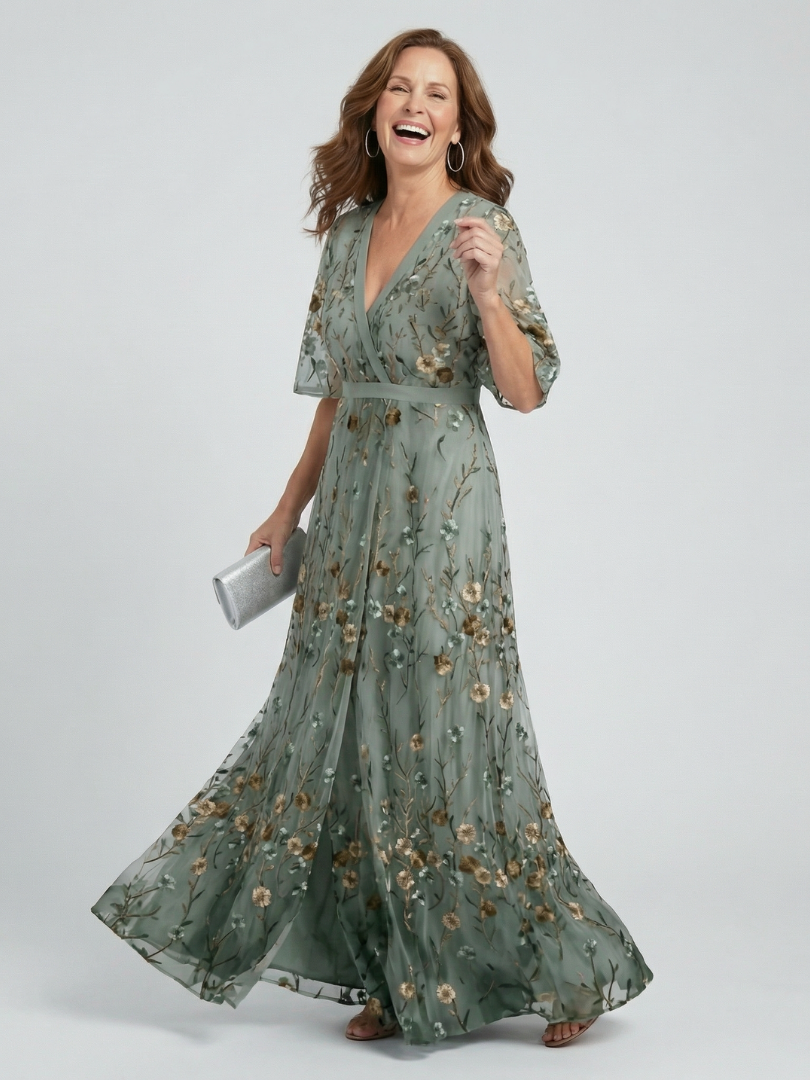 Aneta | Robe maxi à col halter fleuri