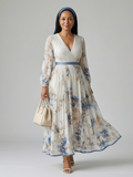 Ewa | Robe portefeuille plissée midi