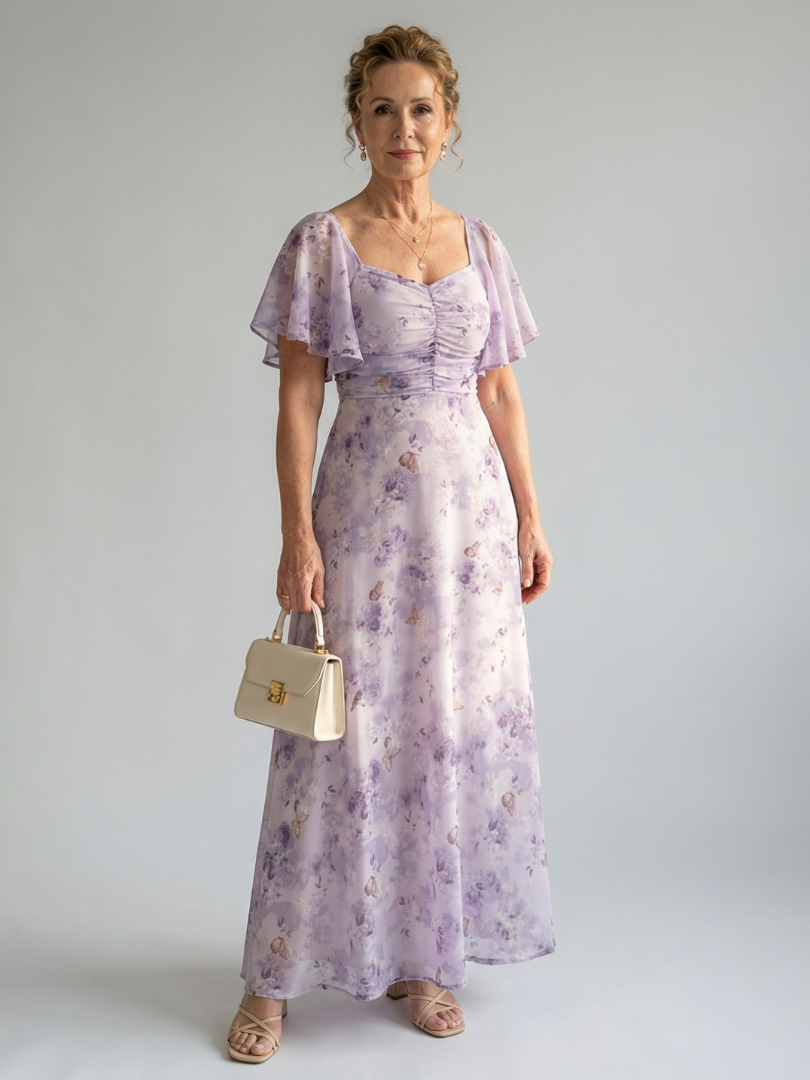 Patrycja | Robe midi à manches volantées