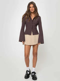 Chemise Anni à Rayures Brun Élégant