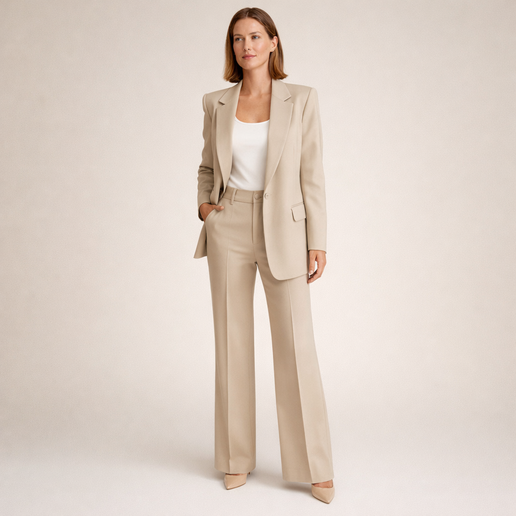 Vanessa | Ensemble tailleur élégant avec pantalons évasés