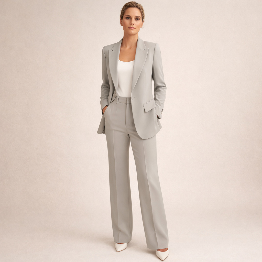 Vanessa | Ensemble tailleur élégant avec pantalons évasés