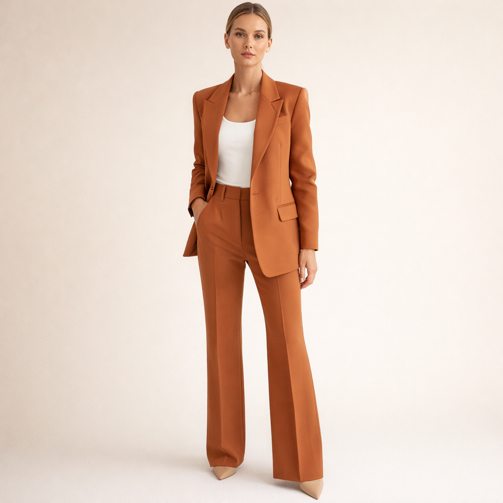 Vanessa | Ensemble tailleur élégant avec pantalons évasés