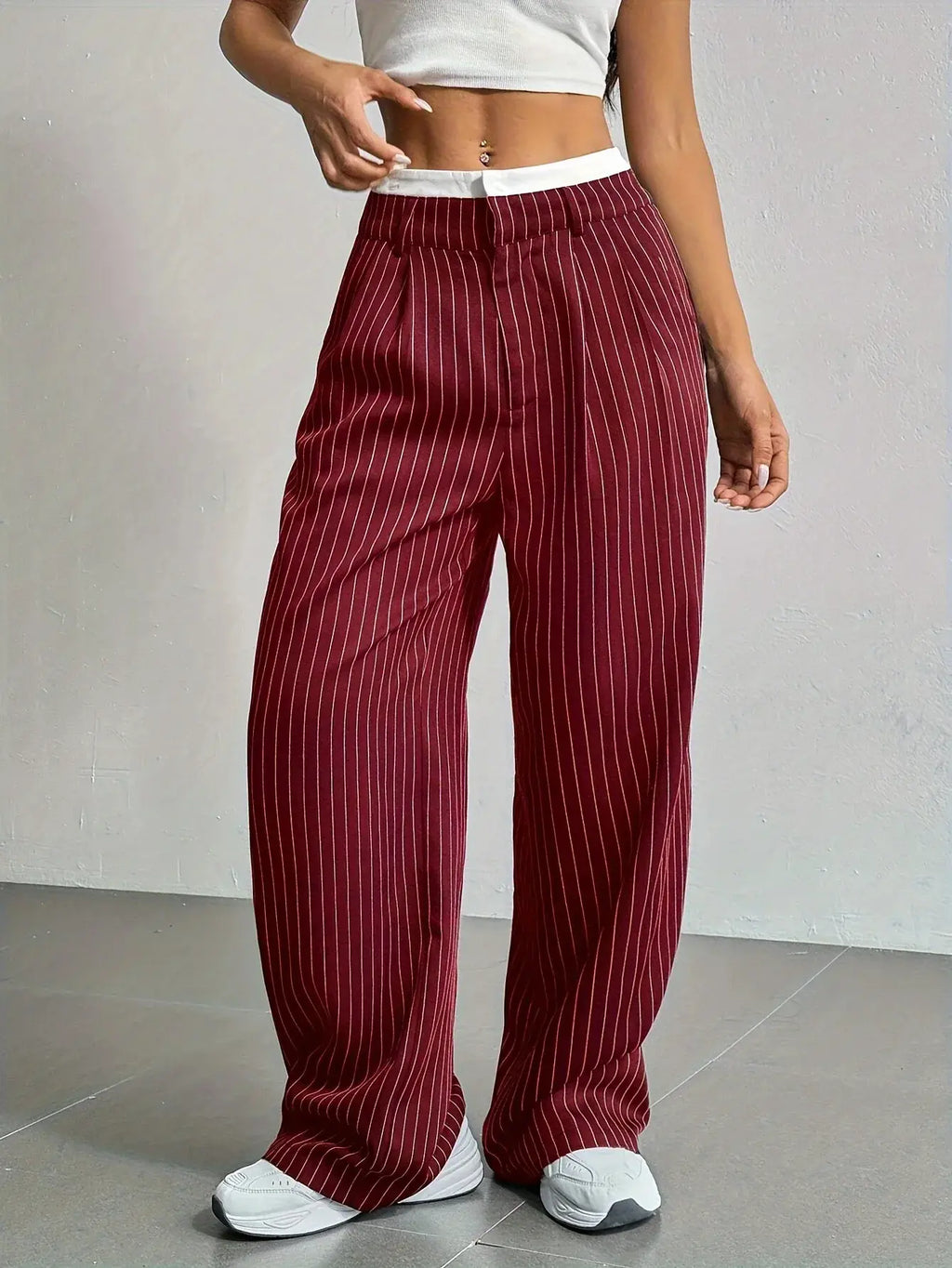 Lia | Pantalon à rayures taille haute