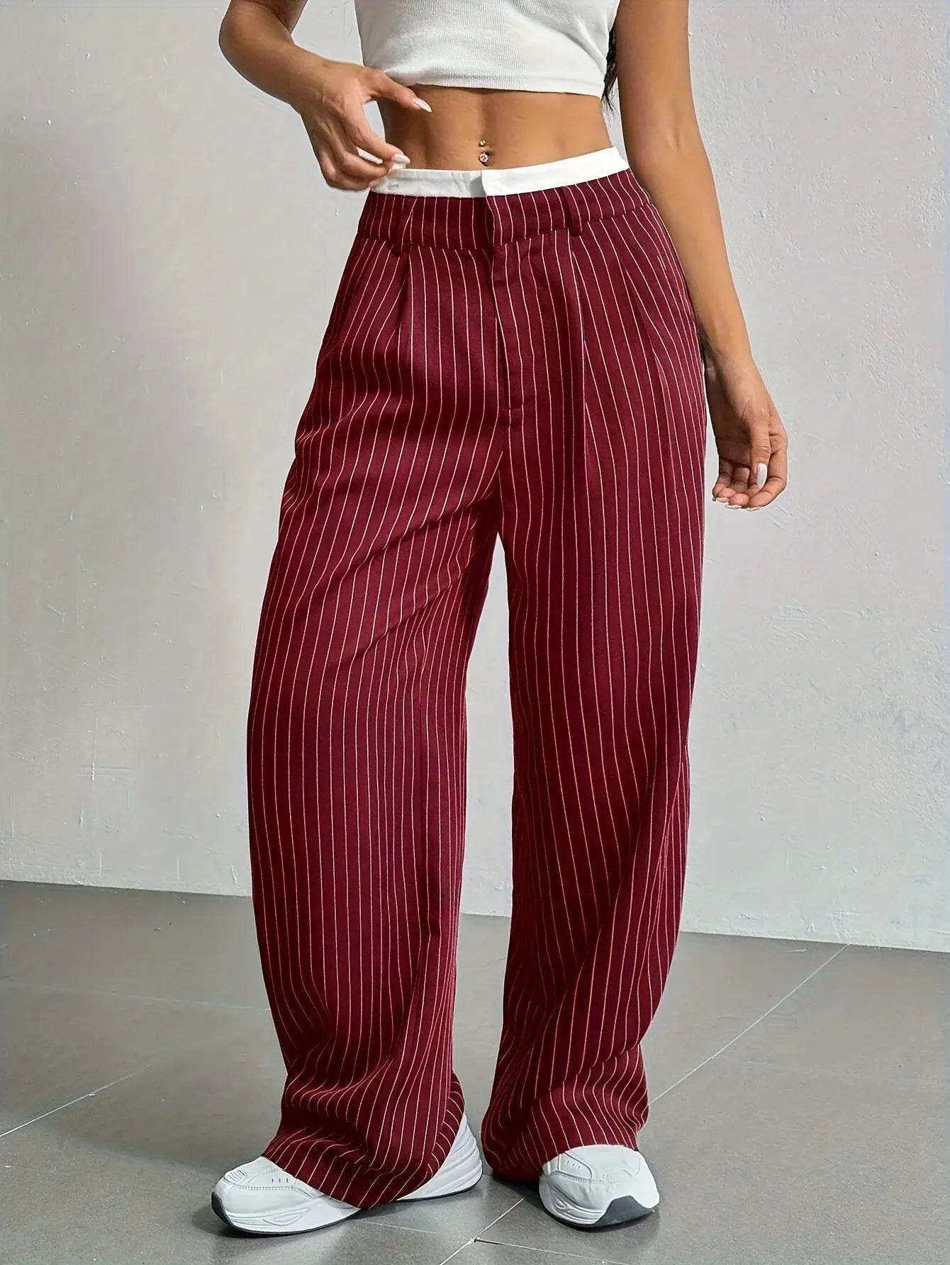 Lia | Pantalon à rayures taille haute