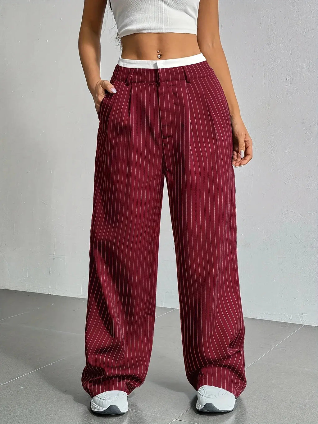 Lauren™ | Gestreept broek met hoge taille