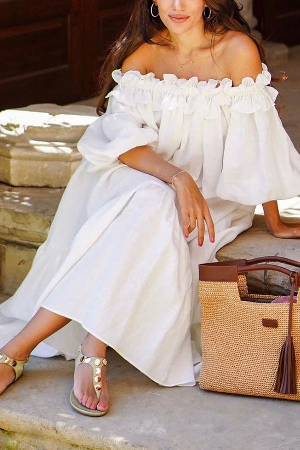 Francisca - Élégante robe d'été à épaules dénudées