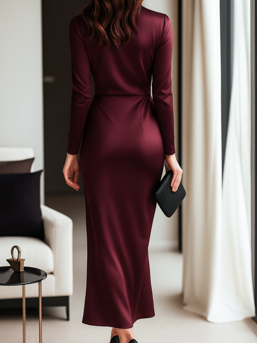 Isabelle™ | Robe portefeuille satinée