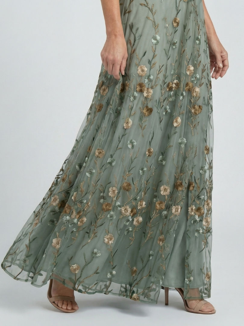 Aneta | Robe maxi à col halter fleuri