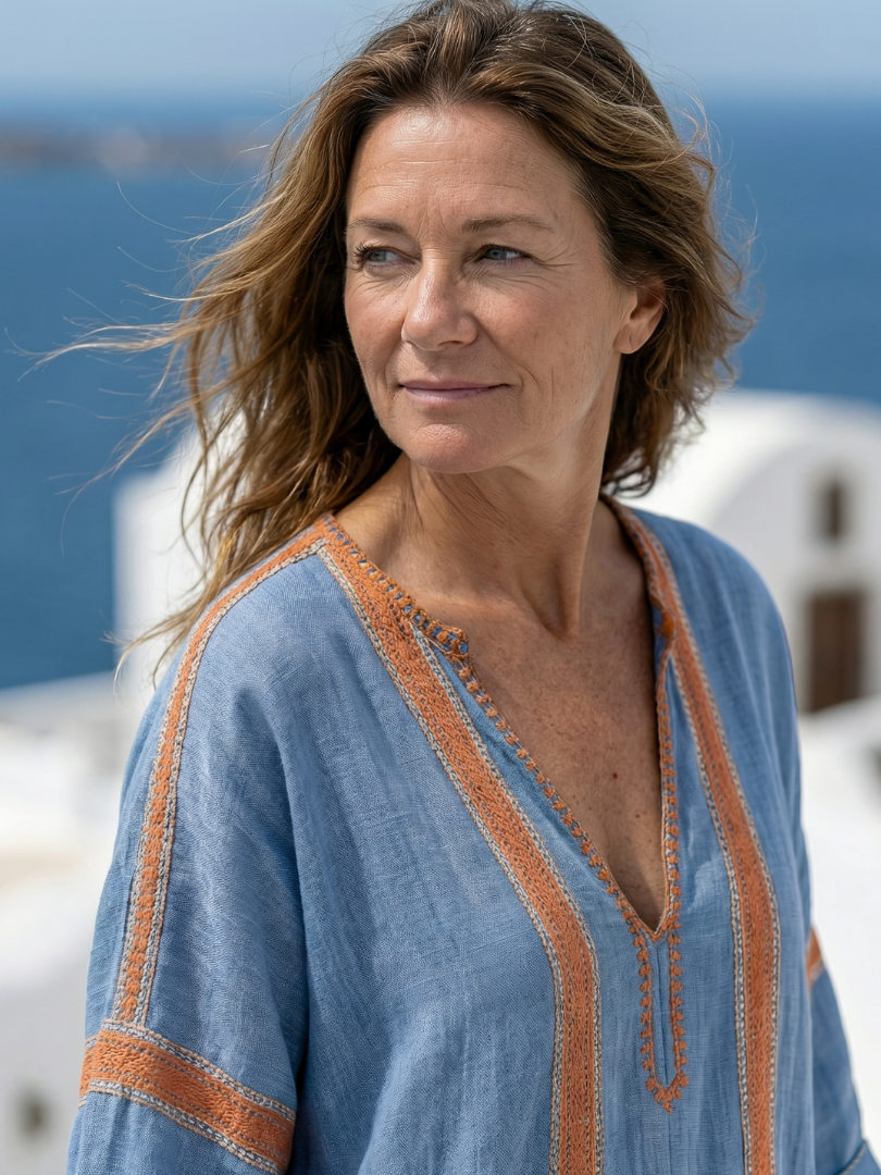 Danuta | Robe midi à décolleté en V