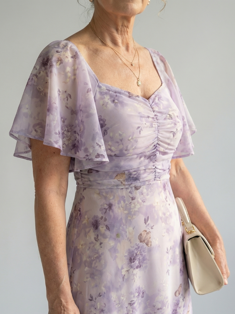 Patrycja | Robe midi à manches volantées