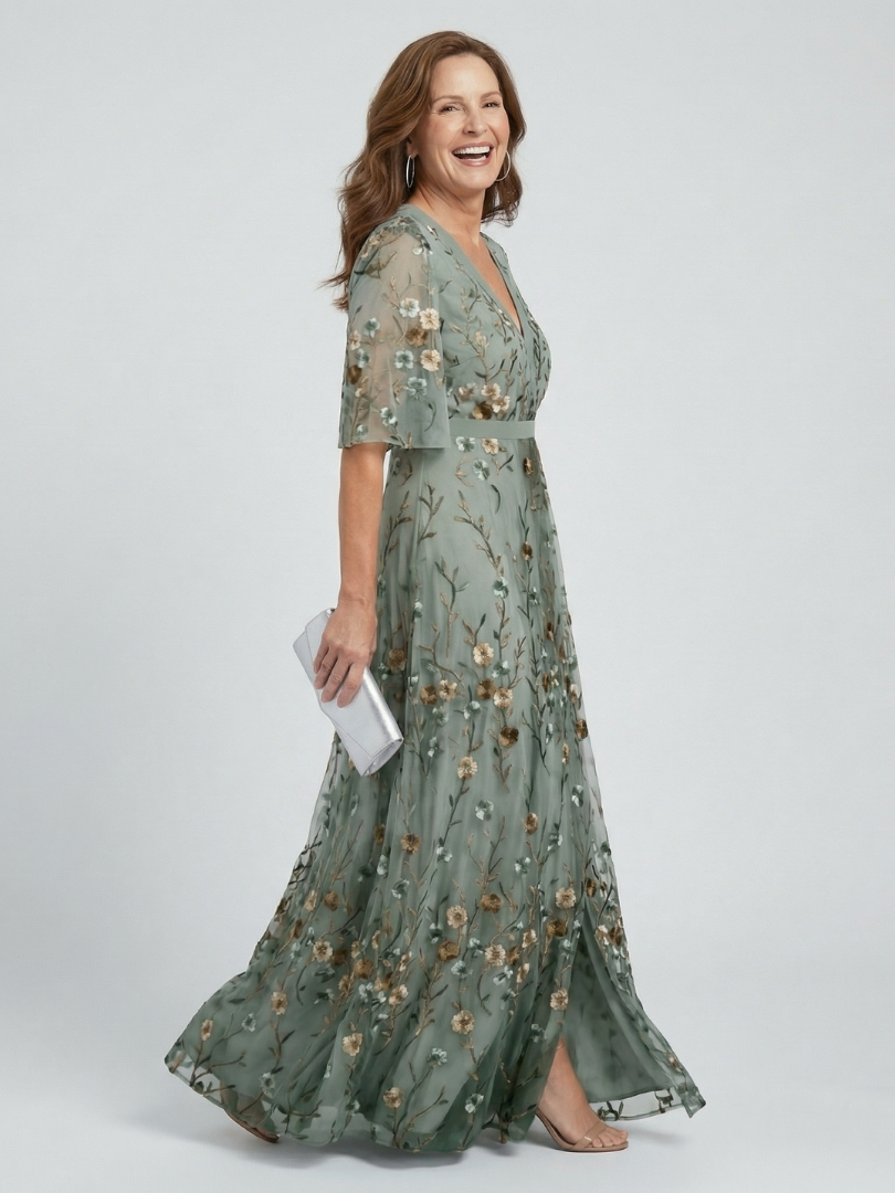 Aneta | Robe maxi à col halter fleuri