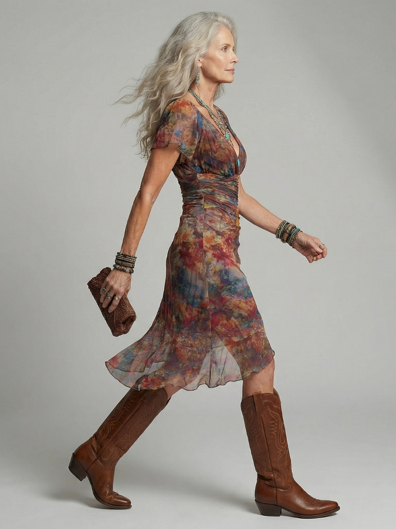 Kamila | Robe Midi à col halter