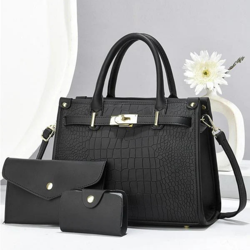 Ateka - Ensemble exceptionnel de trois sacs à main en cuir Premium Allure