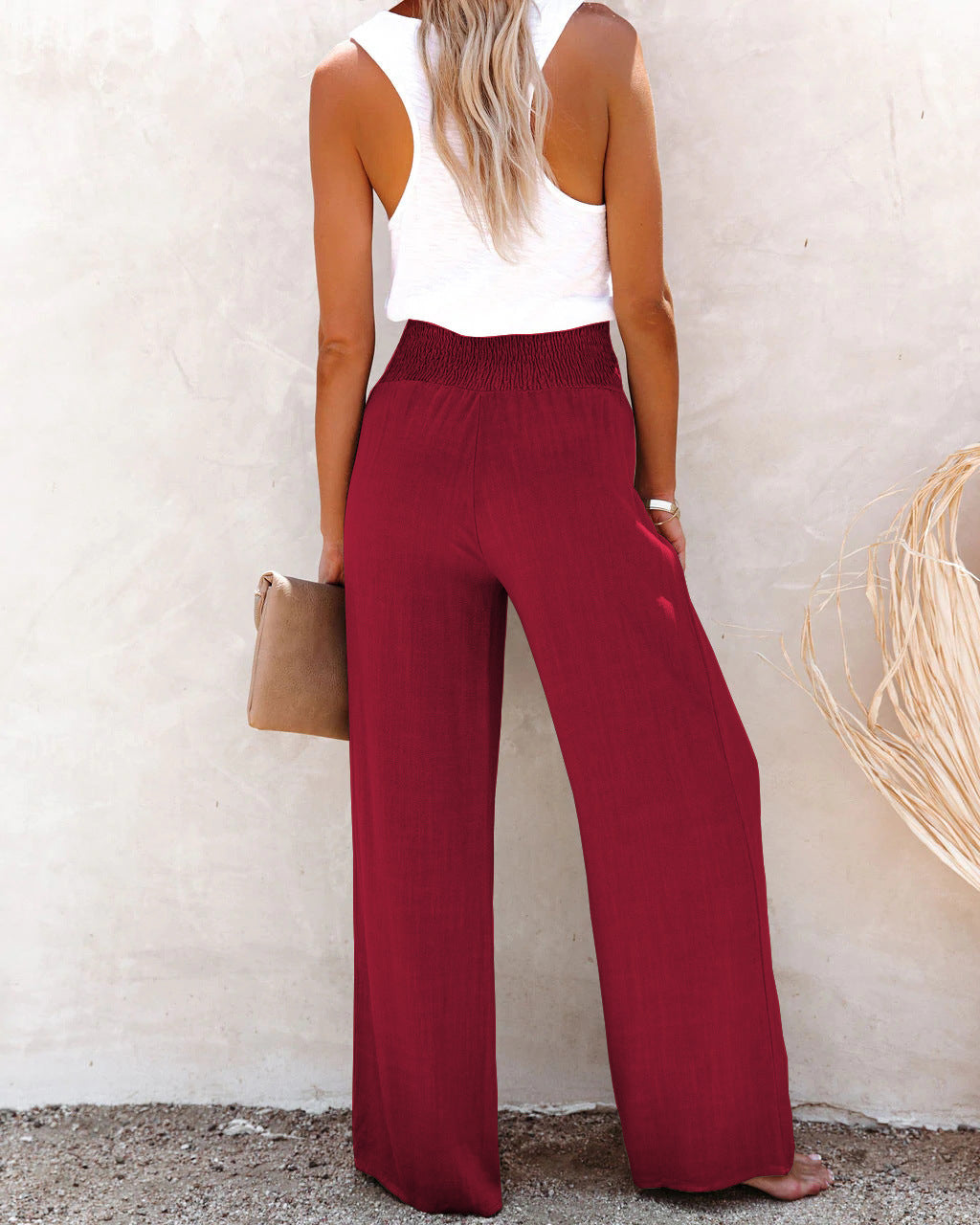 Nikki - Pantalon en lin à taille haute