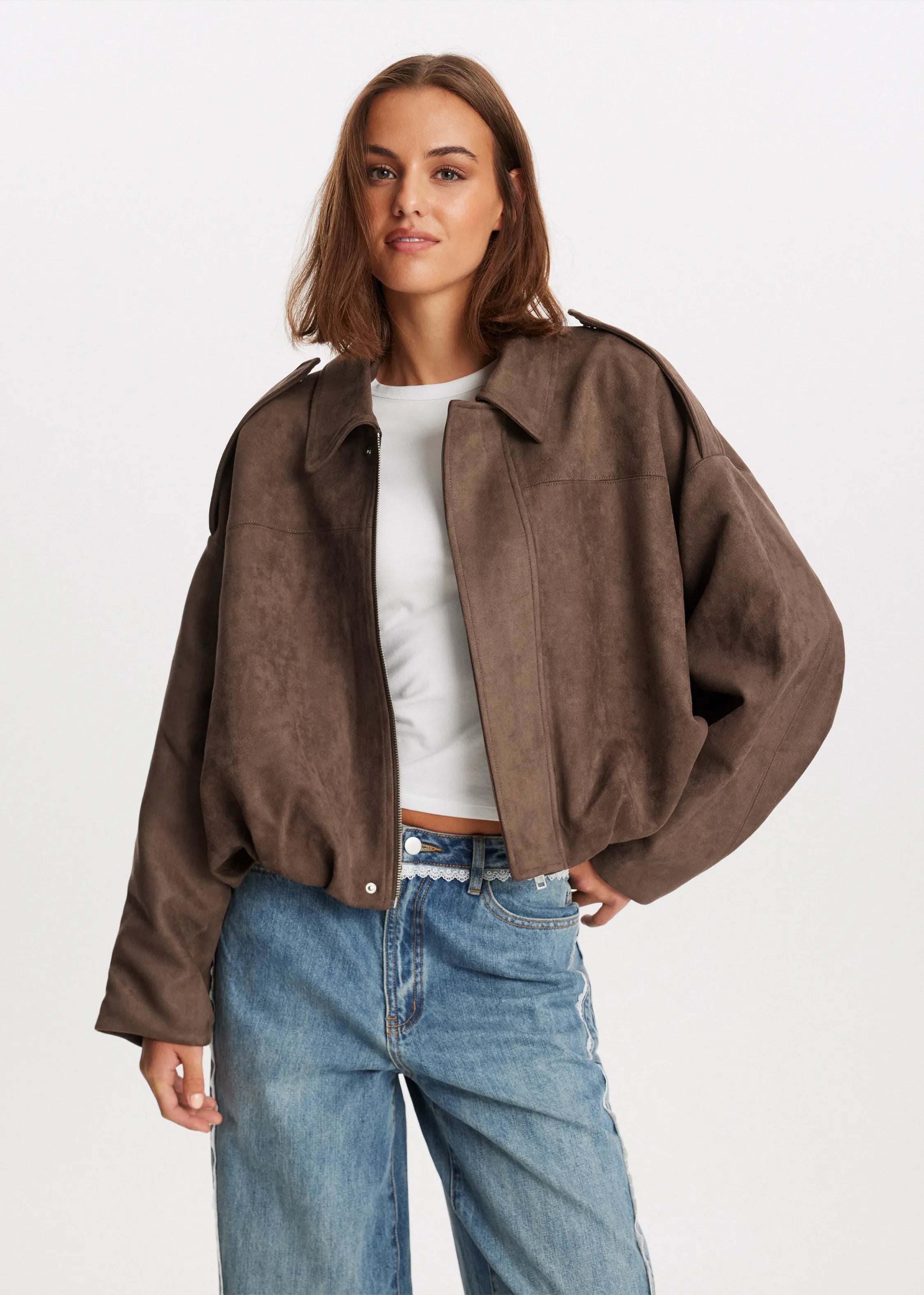 Camille™ | Veste Cropped en Suède Signature