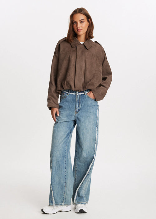 Camille™ | Veste Cropped en Suède Signature