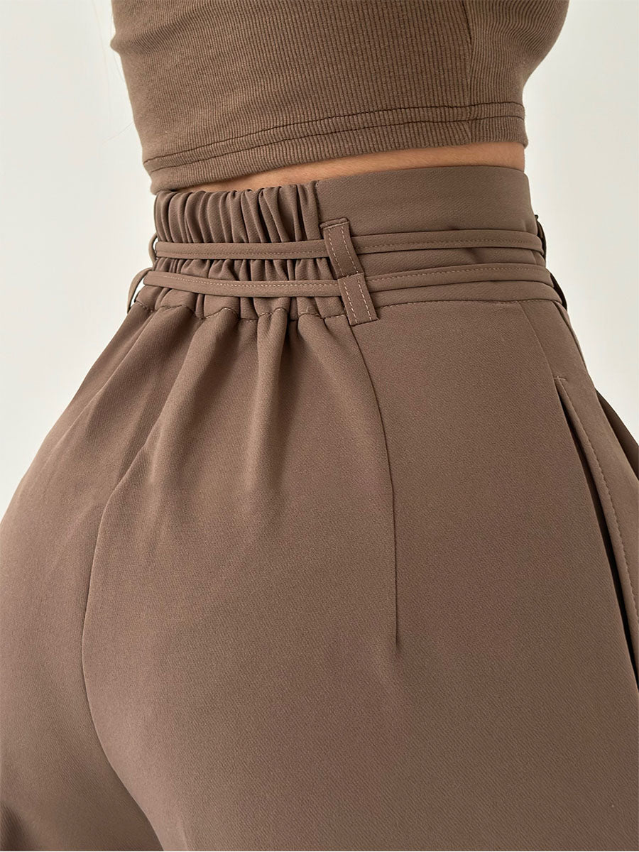 STEFANIA | Pantalon Taille Haute à Jambes Larges