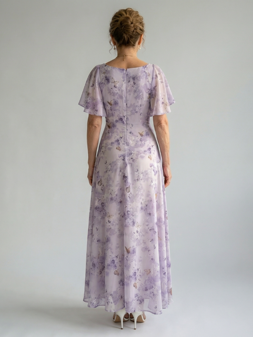 Patrycja | Robe midi à manches volantées