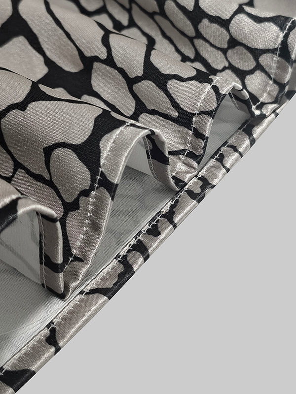 Chemise Satinée à Motif Artistique