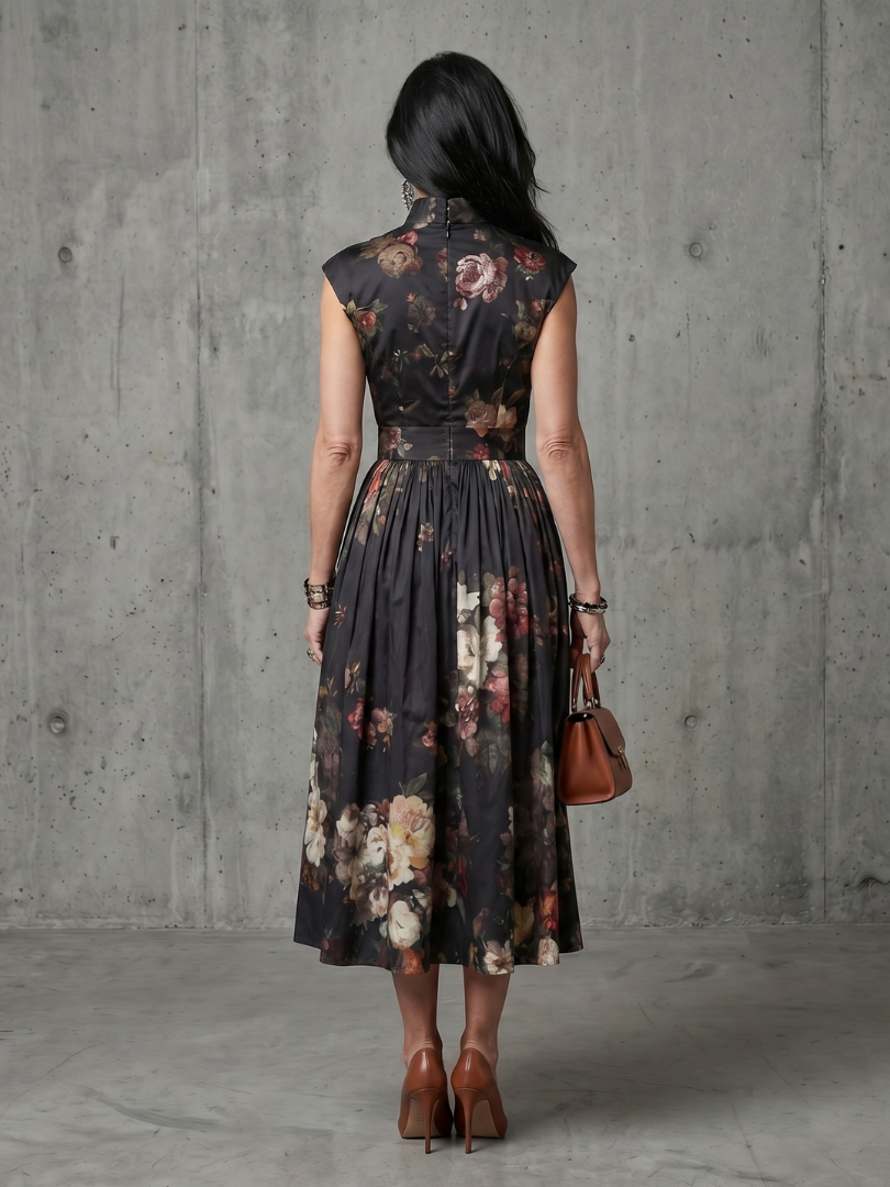 Monika | Robe midi plissée fleurie