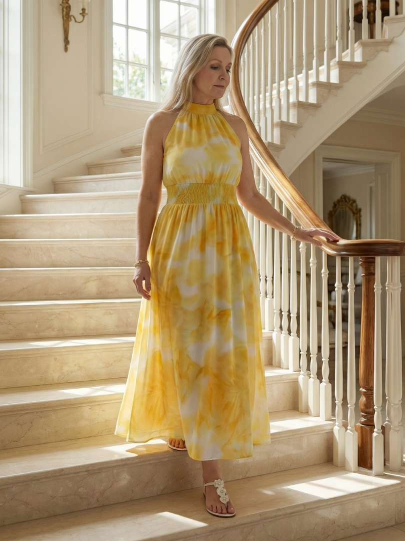 Martyna | Robe Midi à Col Halter