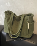 Adalira – Sac tote côtelé avec un cordon décoratif