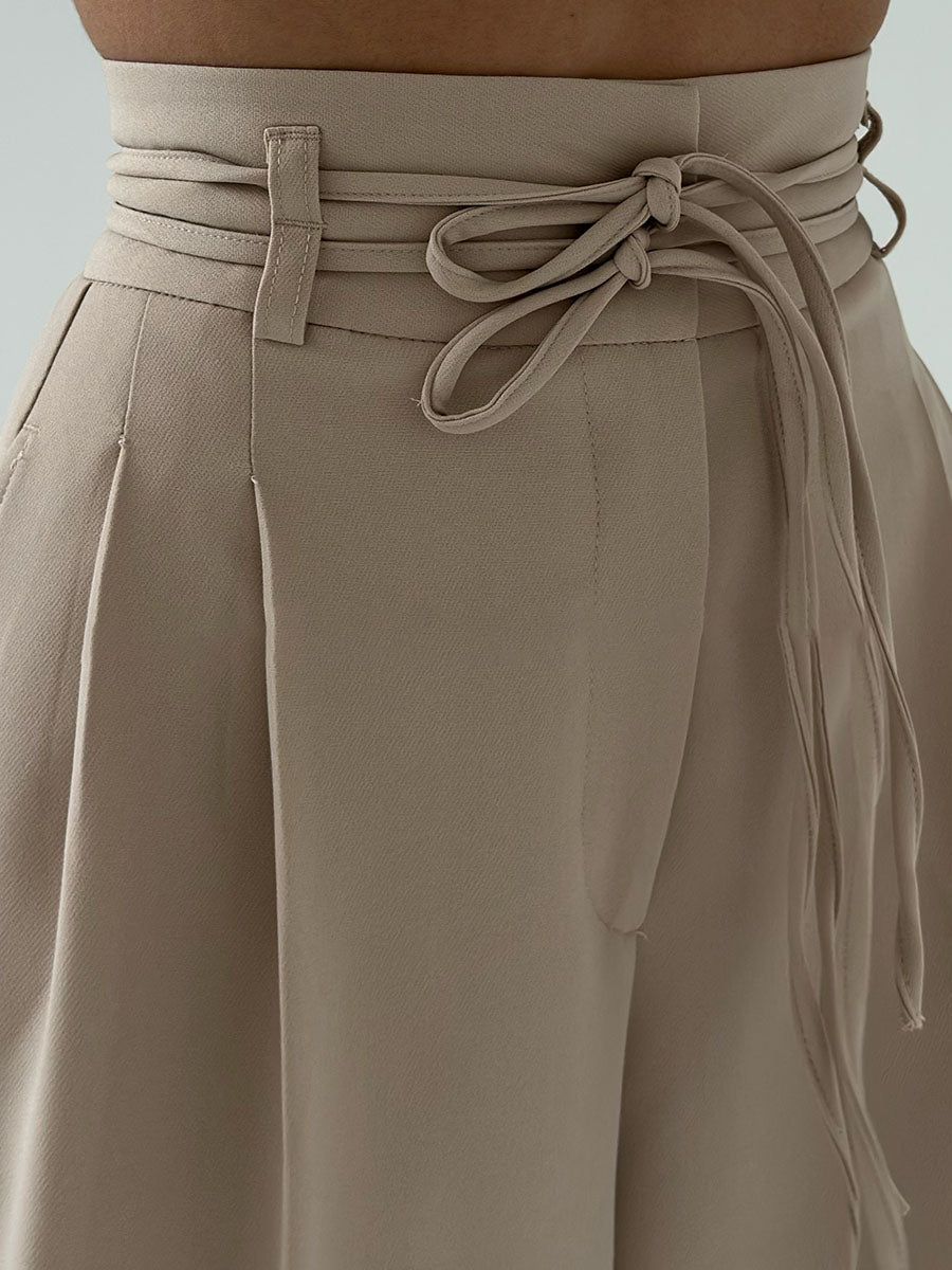 STEFANIA | Pantalon Taille Haute à Jambes Larges