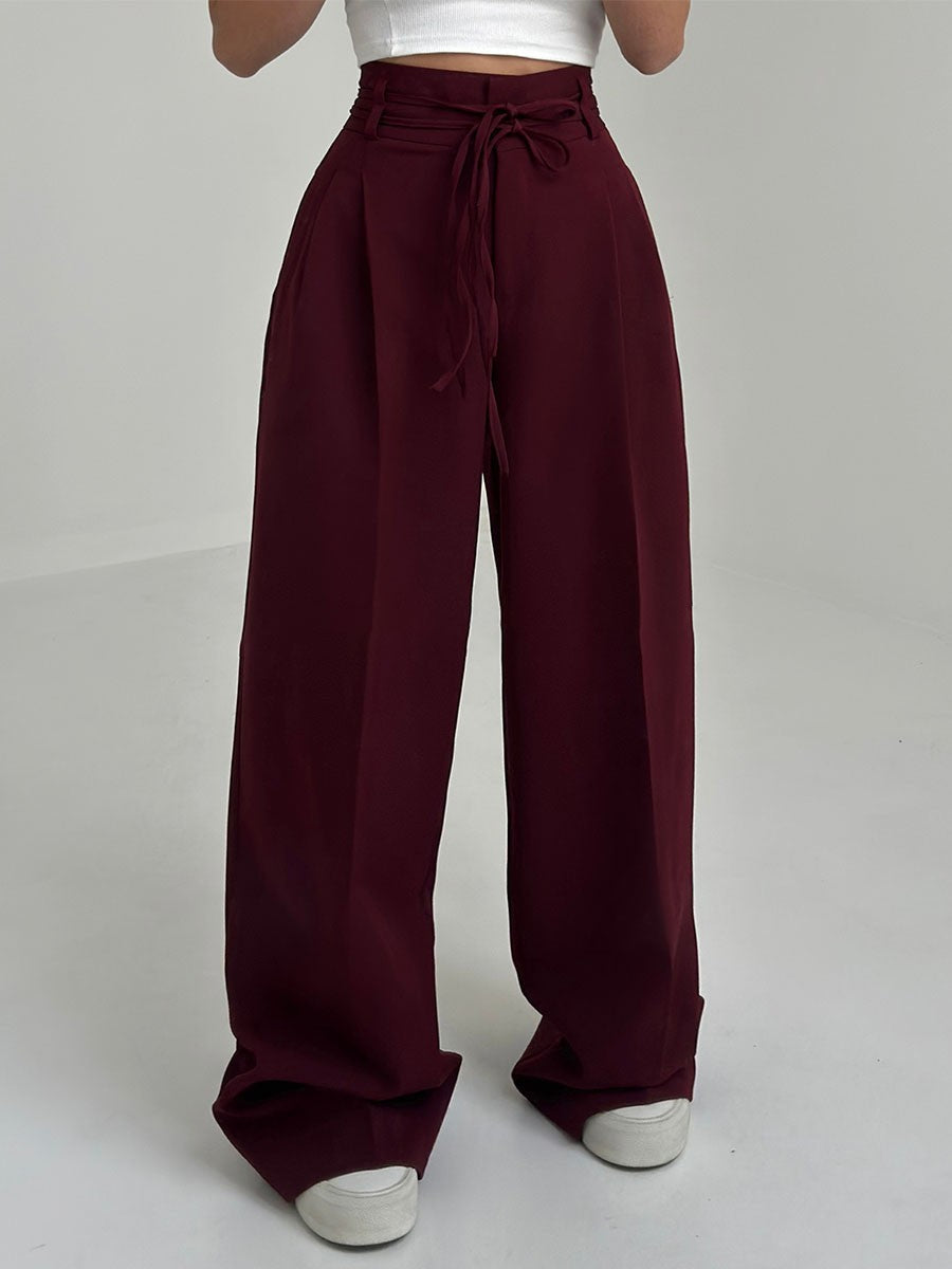 STEFANIA | Pantalon Taille Haute à Jambes Larges