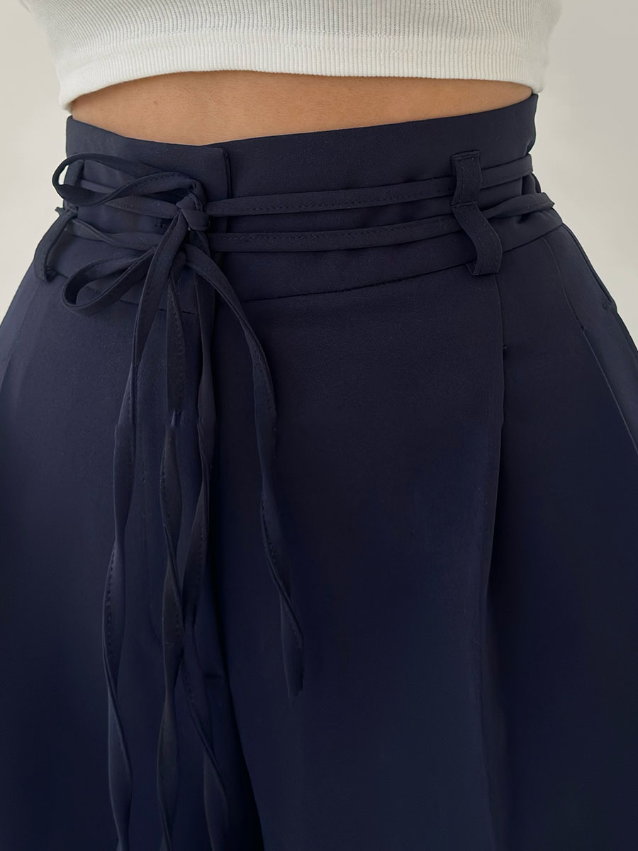 STEFANIA | Pantalon Taille Haute à Jambes Larges