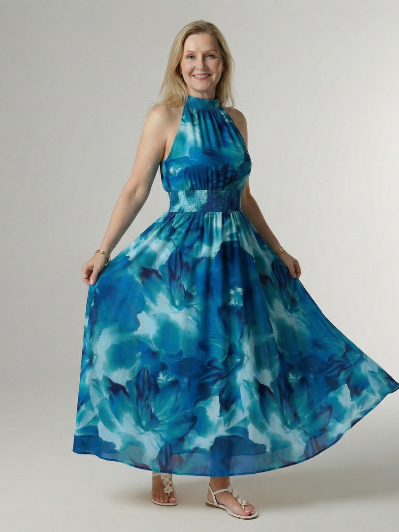 Martyna | Robe Midi à Col Halter