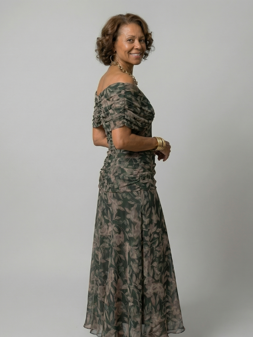 Żaneta | Robe midi à épaules dénudées