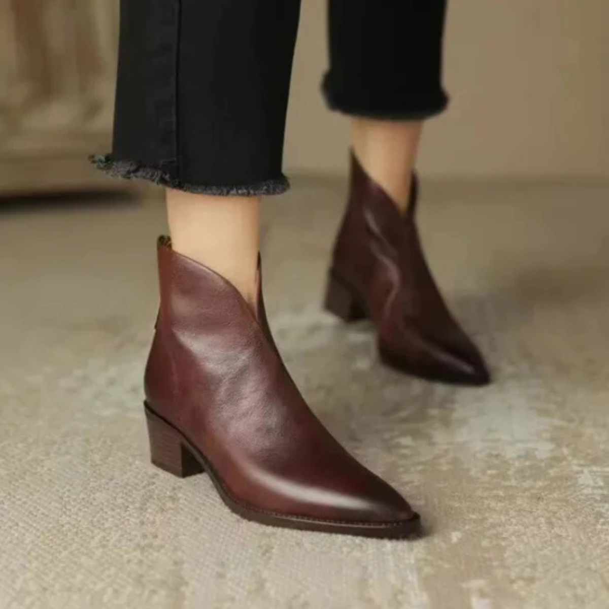 Ulvina – Bottines de luxe à talon bas, finition élégante