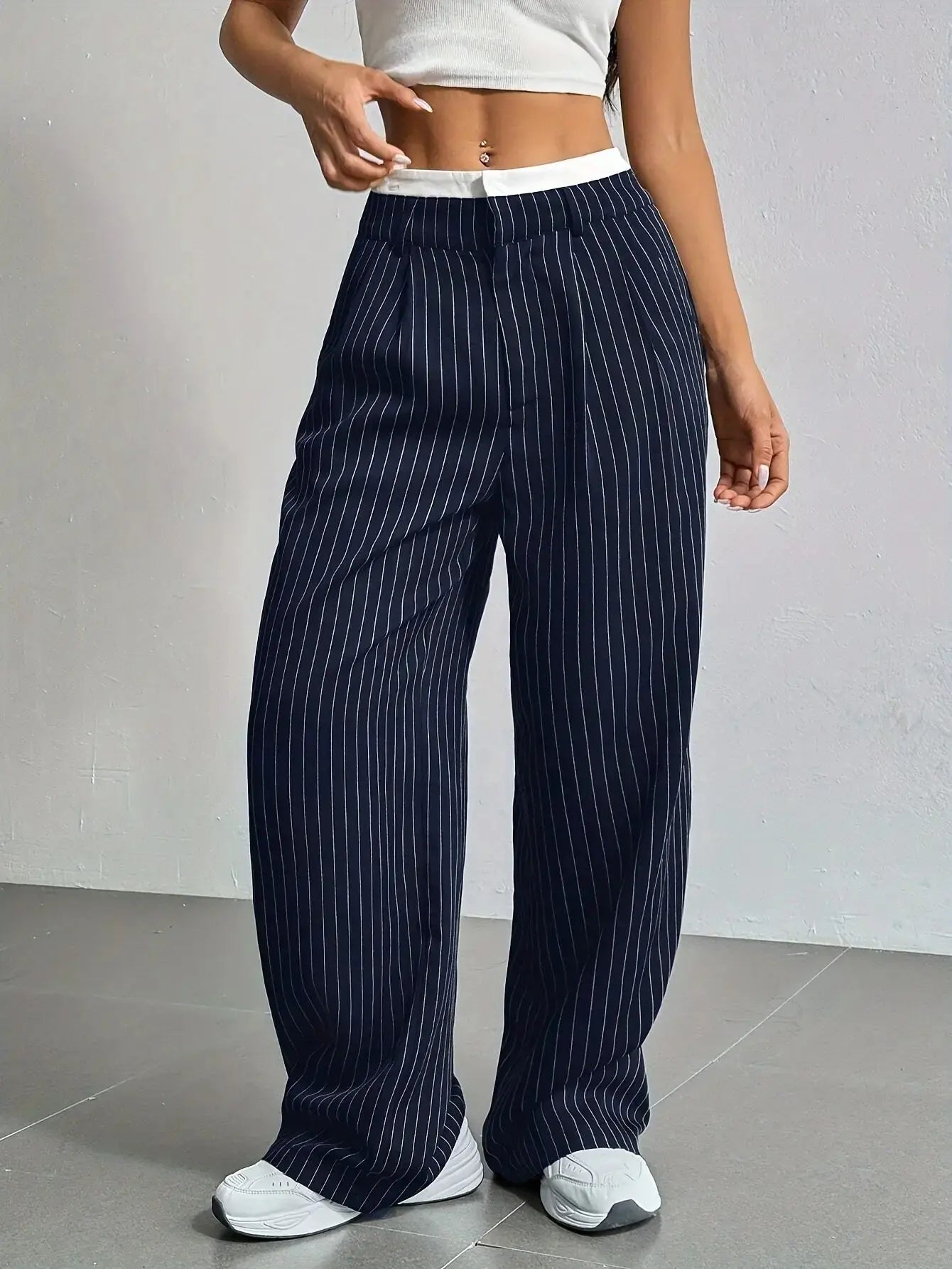Lia | Pantalon à rayures taille haute