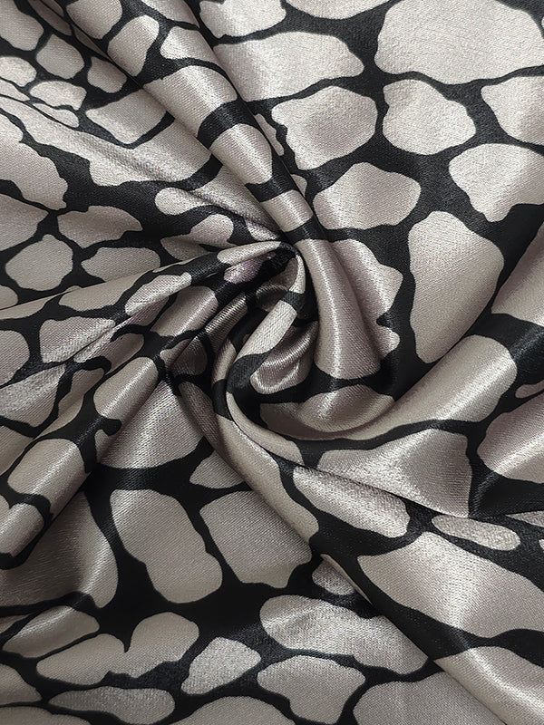 Chemise Satinée à Motif Artistique
