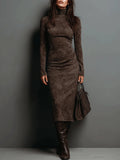 Robe Midi en Suédine – Élégance Intemporelle