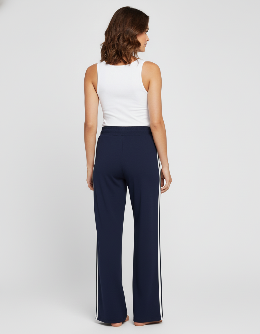 MARTINA™ – Pantalon Bleu Nuit Élégance Fluide