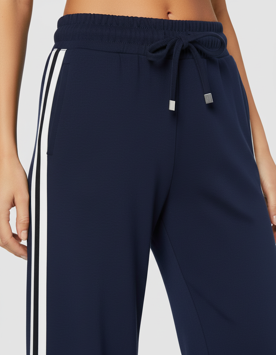 MARTINA™ – Pantalon Bleu Nuit Élégance Fluide