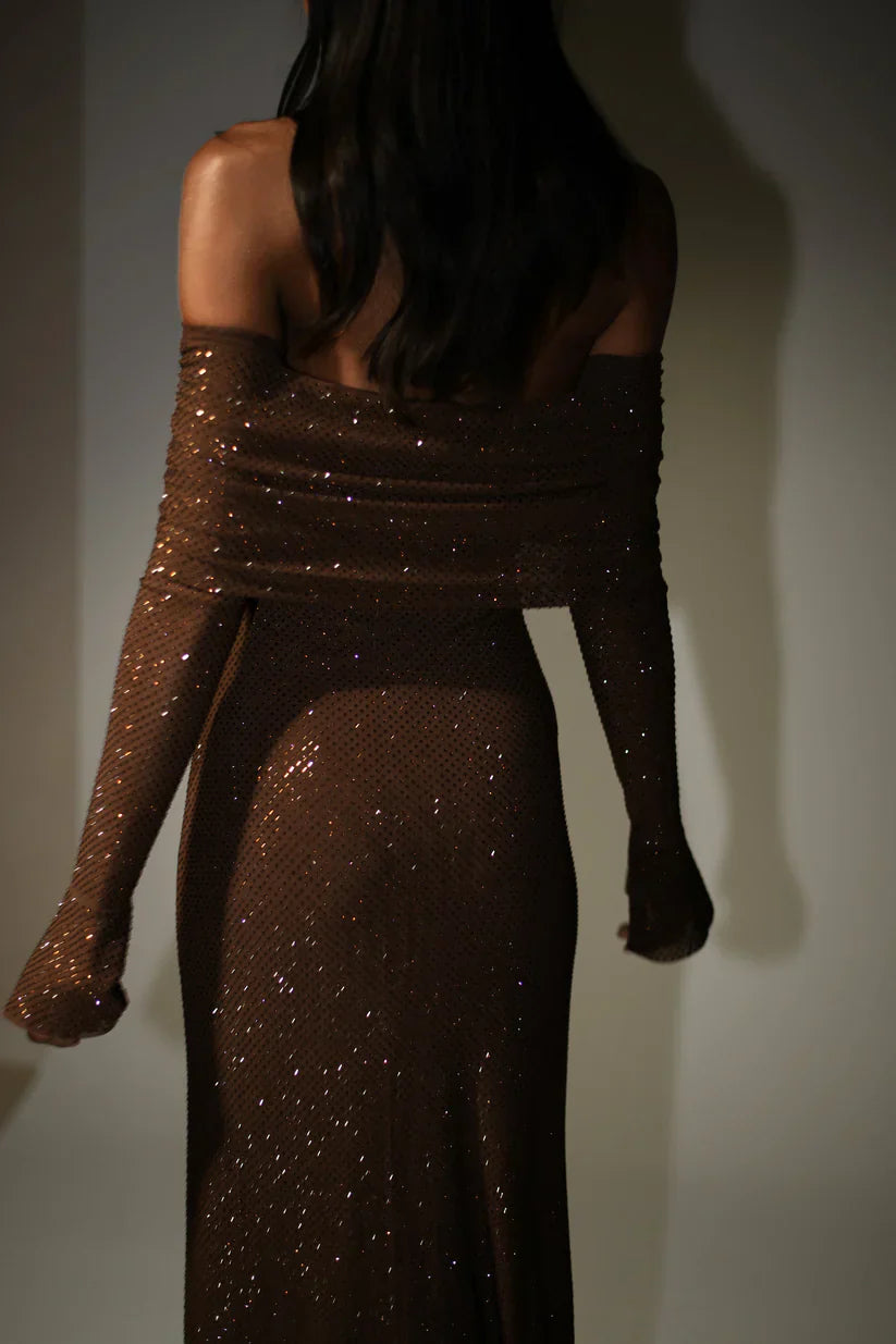 Diamante | Maxi-jurk met blote schouders