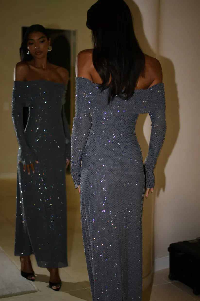 Diamante | Maxi-jurk met blote schouders