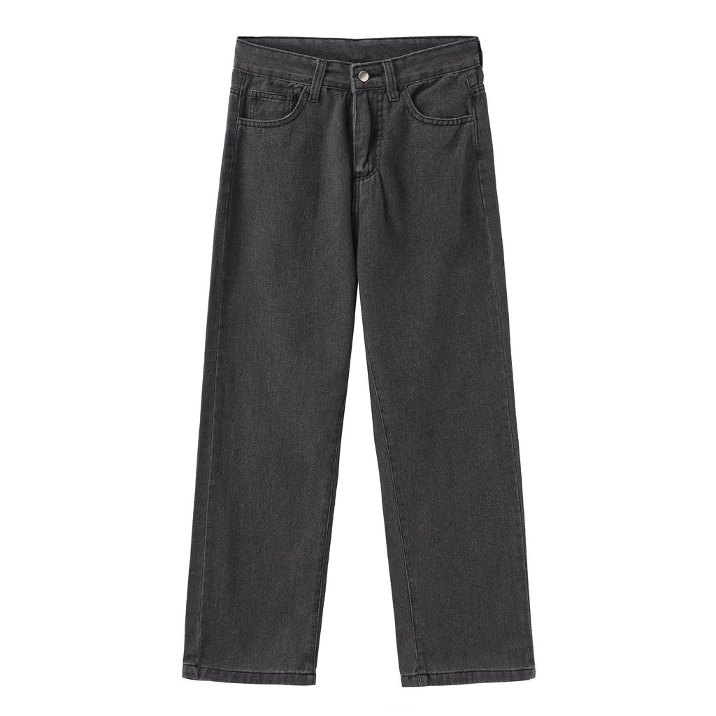 Jeans élégants à taille haute dans une coupe classique.