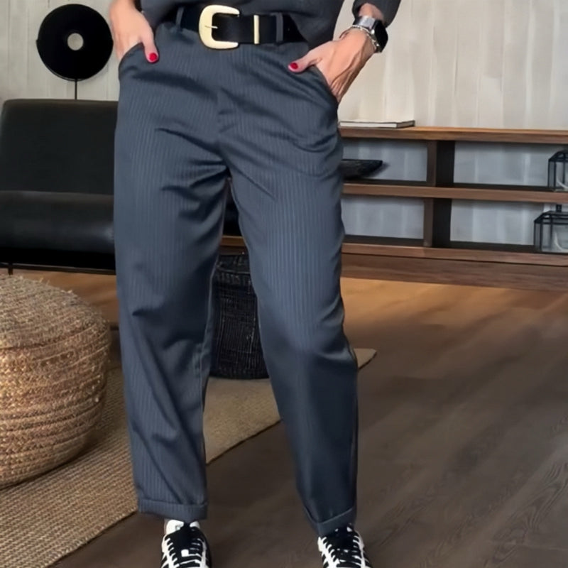 Elvirah | Pantalon blazer casual à taille haute et coupe droite