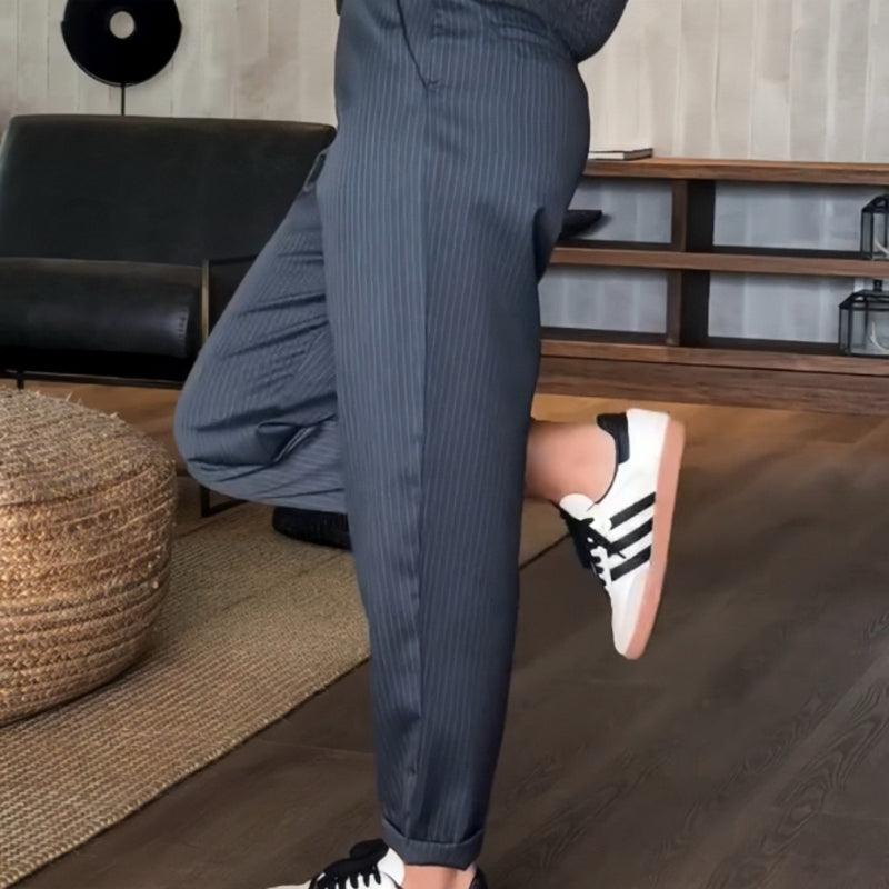Elvirah | Pantalon blazer casual à taille haute et coupe droite