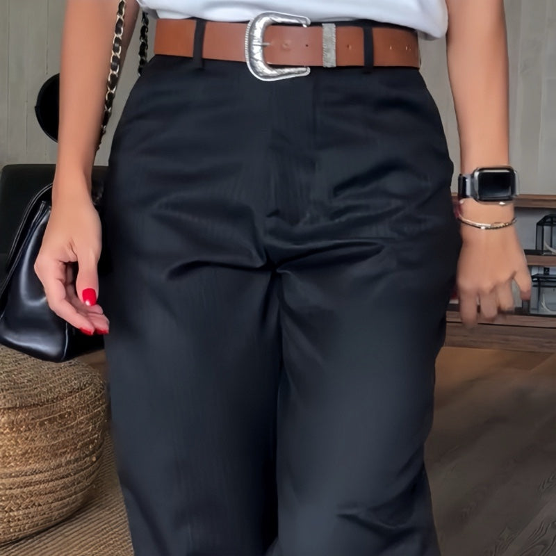 Elvirah | Pantalon blazer casual à taille haute et coupe droite